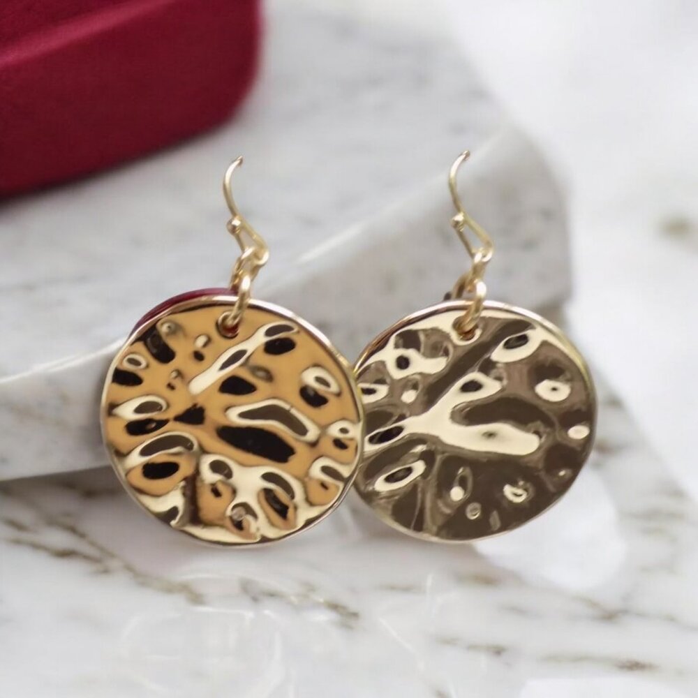 STYLE & CO Hammered Drop Earrings - Picture 3 of 3